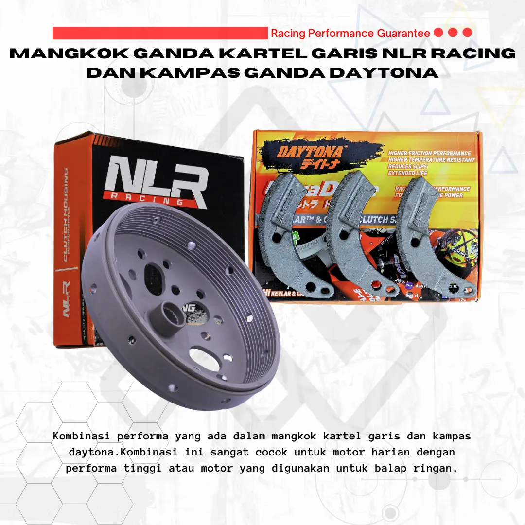 Daytona Kampas Ganda Racing set Mangkok Kartel Garis Anti gredeg Penambah Tenaga Untuk Motorcycle Vario Nmax Beat fi esp Mio Stylo Scoopy Genio Beat street