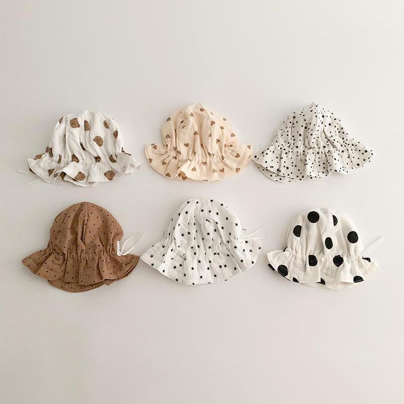 Cute Baby Sun Hat Soft  Cotton Toddler Bucket Bonnet Spring Summer Thin Breathable Infant Fisherman Cap for Boy Girl 3-15 Months 2