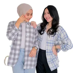 KEMEJA FLANEL WANITA  MOTIF  KOREAN BEST SELLER