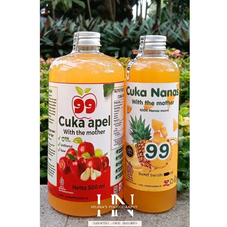 PROMO HEMAT 2 BOTOL CUKA =750 ML (1 BOTOL CUKA APEL 99 500 ML+ 1 BOTOL CUKA NANAS 99 250 ML) KONTROL GULA DARAH dan KOLESTEROL