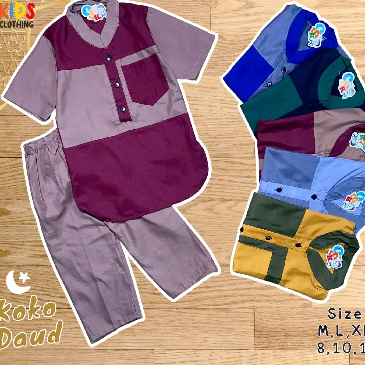 koko Daud anak laki laki muslim panjang (2Pcs)