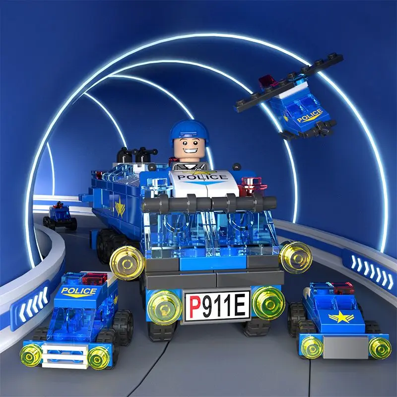 Mainan Edukasi Balok 147Pcs Polisi SWAT Model 3D Puzzle Mainan Anak Laki-laki 6/7/8 tahun 5