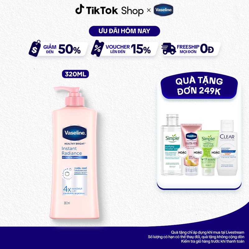 Sữa Dưỡng Thể Vaseline Healthy Bright Instant Radiance Lotion Hỗ Trợ Dưỡng Da…