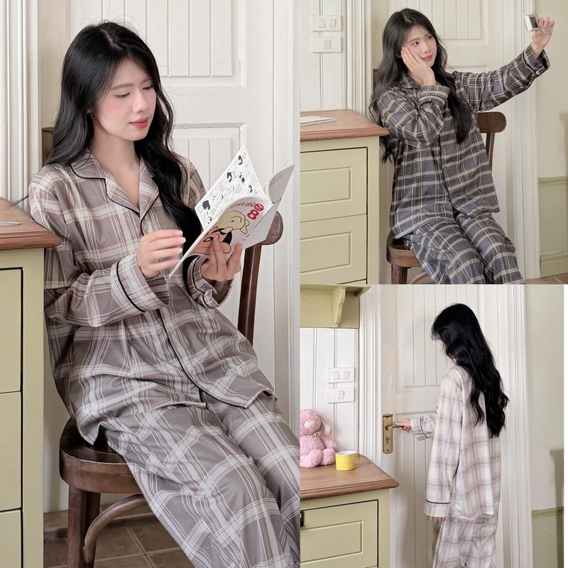 DEAL XẢ KHO Bộ Ngủ BY CHANN SP26 mặc mùa THU ĐÔNG chất liệu nhung áo dài quần dài có bigsize đến 80kg