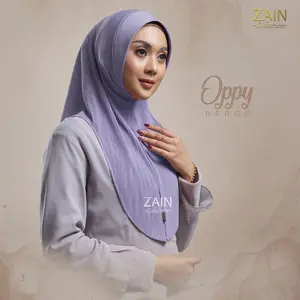 ZAIN - Hijab OPPY Plisket Kerudung Bergo Oval Jilbab Instan Oval Ped Soft anti timber  Nyaman di Pakai