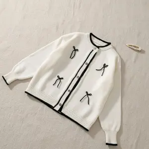 Liceria Cardygan Keiko Sweater Kancing Aktif Pita Rajut knitwear Atasan Anak Perempuan