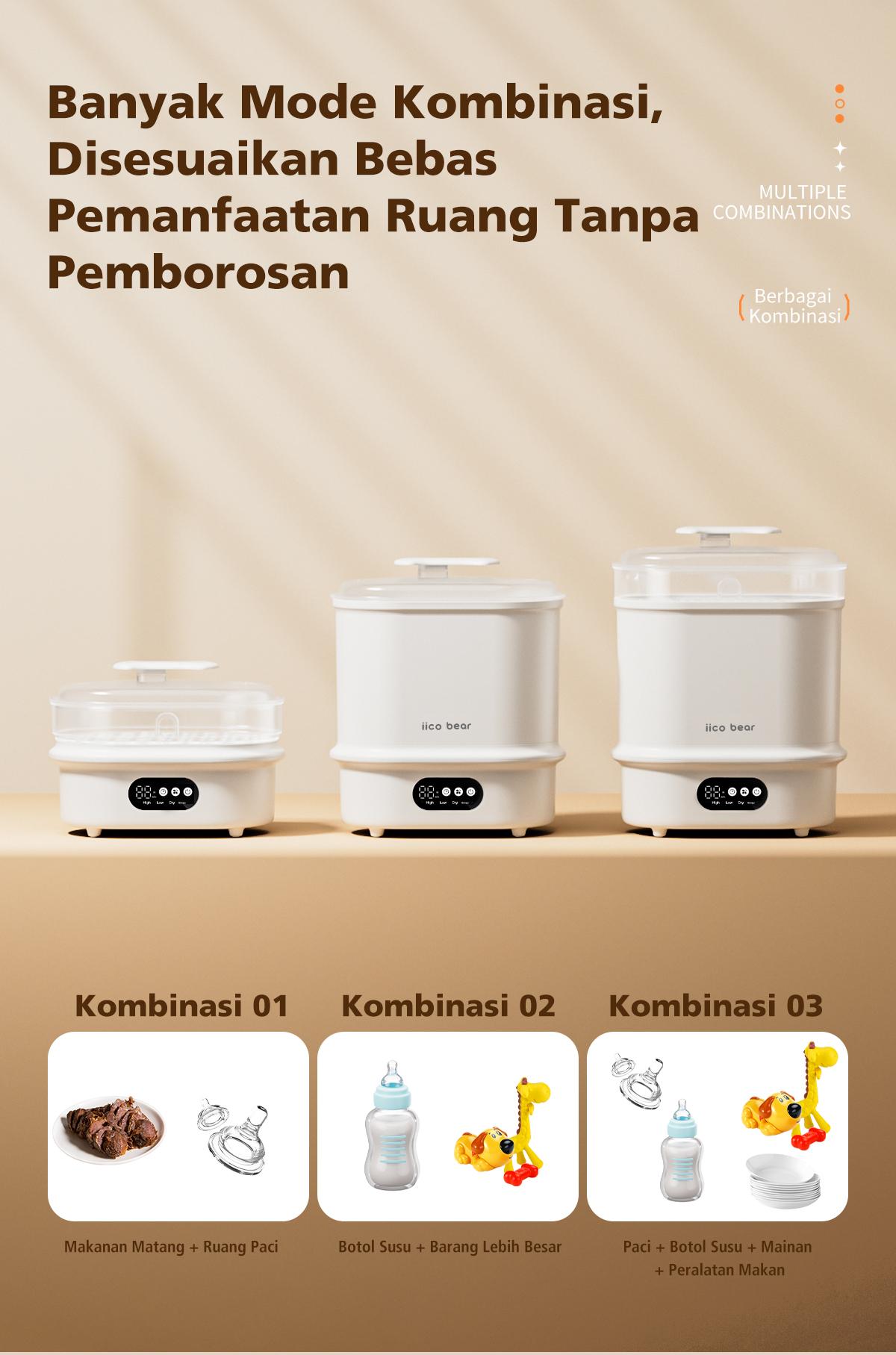 IICOBEAR Sterilizer Botol Bayi 99.9% Anti Bakteri Bottle Pengering Otomatis Kapasitas Besar IICOBEAR Sterilizer Botol Bayi 99.9% Anti Bakteri Bottle Pengering Otomatis Kapasitas Besar