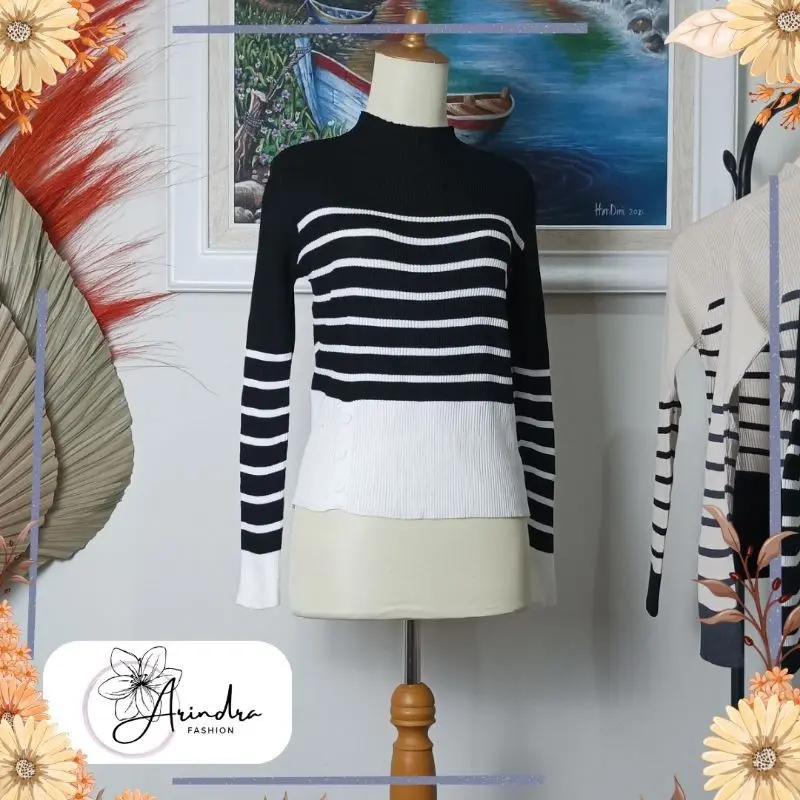 Baju Wanita Sweater Rajut Knit Top Long Sleeve Import Handini Fashion 3