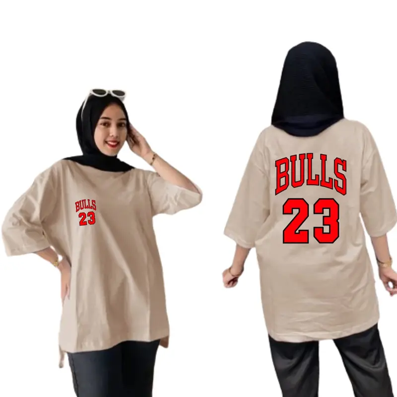 Kaos Oversize Wanita Angka Ukuran L XL Dan XXL Atasan Lembut 2
