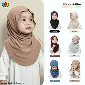 Jilbab Instant Adiba uk 2-6 Tahun / Hijab Balita Meleyot Bahan Jersey Anak Bergo Kerudung Polos Anak Perempuan 3 4 5 6 Years fawakids