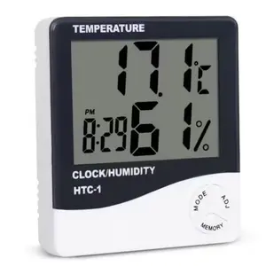 Hygrometer Termometer Ruangan Digital Jam Thermometer Indoor HTC1