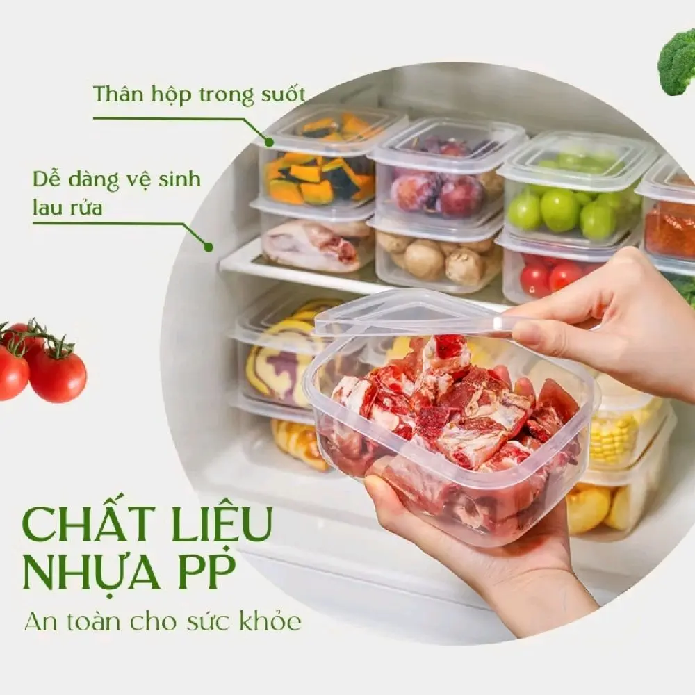 ( Combo 10 Hộp ) Hộp Đựng Thực Phẩm 400ml, Hộp Đựng Thức Ăn, Đồ Đông Lạnh,Hộp Nhựa Đựng Thực Phẩm, Hộp Lạnh Trong