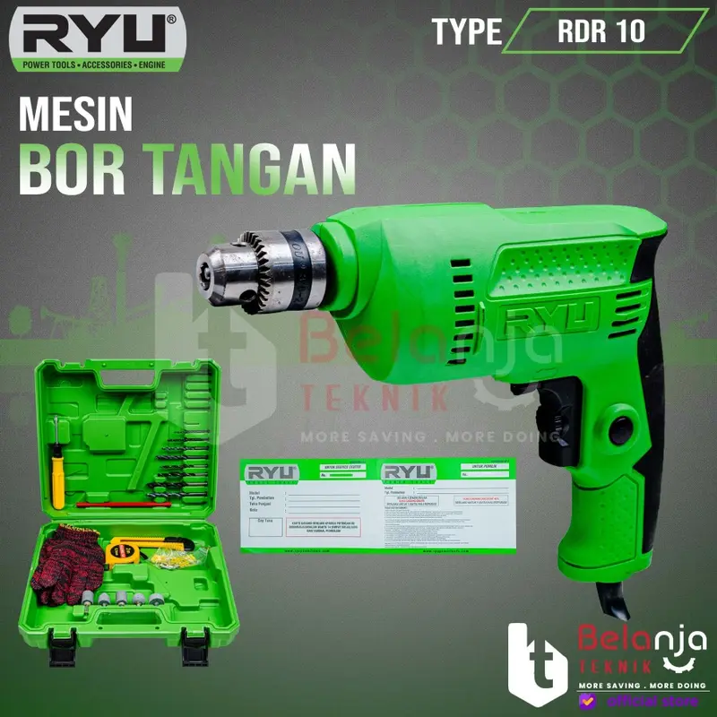 Tekiro RYU Mesin Bor Tangan RDR 10 10 mm RDR10 10mm 0