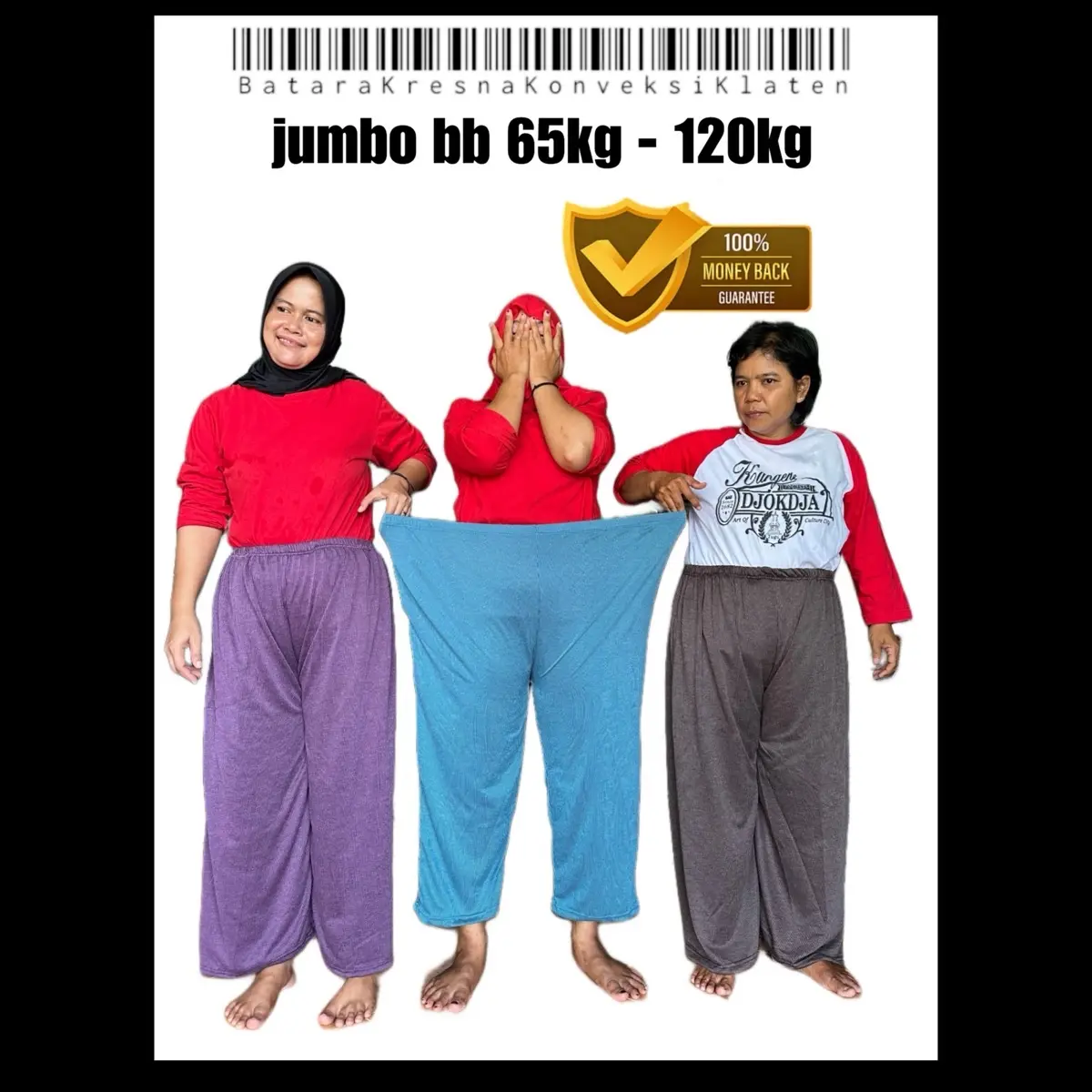 Kulot Jumbo Polos Skena Oversize Batara Kresna Bigsize Wanita