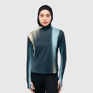 HIA Everywear Bhava Printed Long Sleeve Sport Shirt Lime Regular Fit Olahraga Running Gym Padel