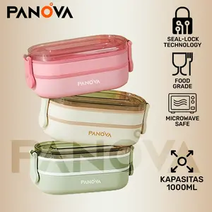【BISA COD】BONBOX x PANOVA Kotak Makan Kotak Bekal Premium 2 Lapis Elegance Series 1000ml Lunchbox Kitchenware BTE41208