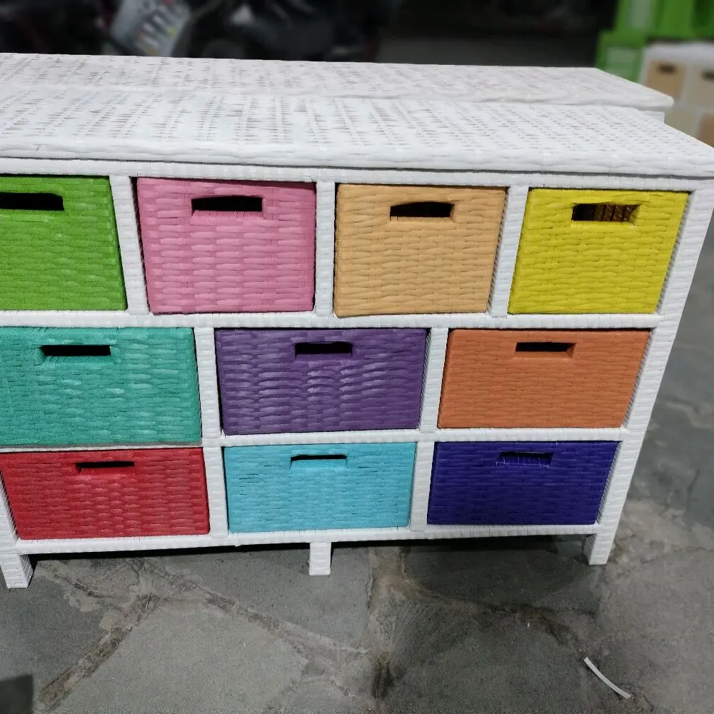 Lemari Rotan Sintetis 10 Susun - Furniture Tahan Lama dengan Desain Menarik untuk Berbagai Gaya Dekorasi