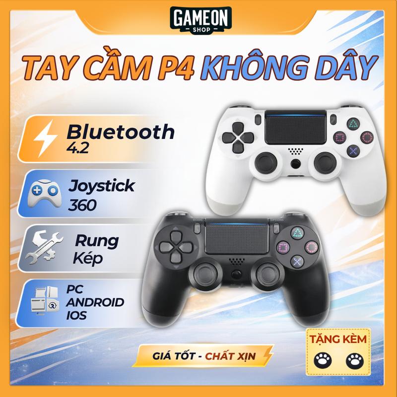 Tay cầm không dây P4 - DualShock 4 tương thích PC, Laptop, Android, IOS, tay cầm chơi game FC Online