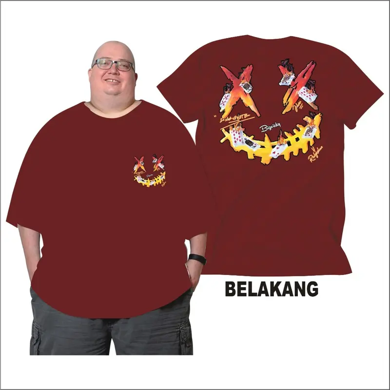 Jk  Bb 150 Kg Kaos Jumbo Big Size Dewasa X Card 2XL Sampai 7XL Pria Dan Wanita Bahan Semi Katun Combed 24s 2