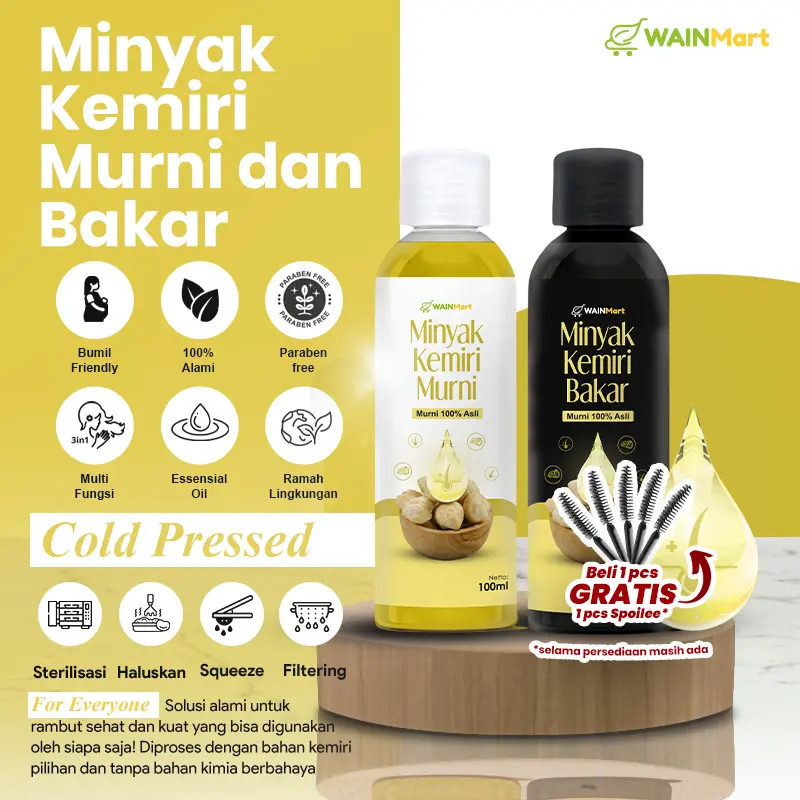 Wainmart Minyak Kemiri Bakar & Murni 100 Ml - Haircare
