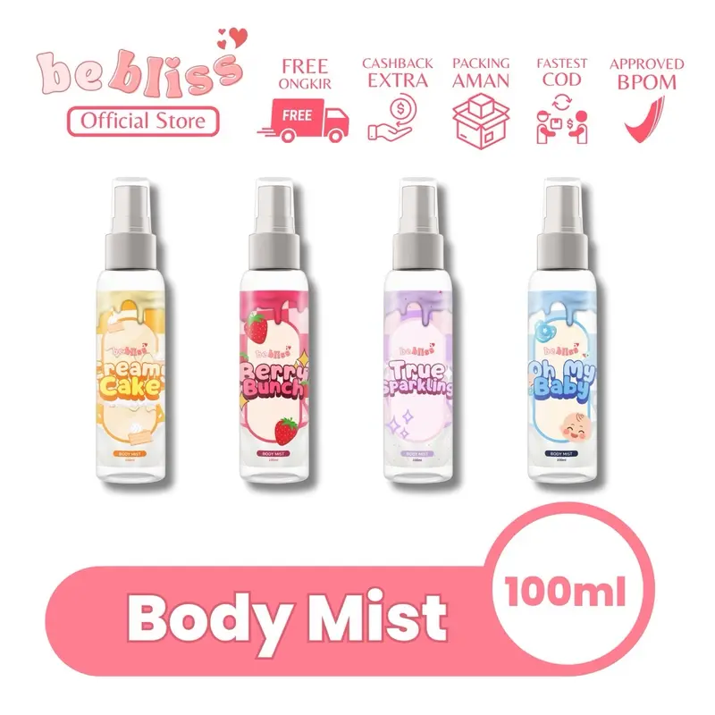 BEBLISS Bundling BodyMist Parfume 400ml Spray Get 4pcs Perfume Tubuh Wangi Tahan Lama BPOM 3