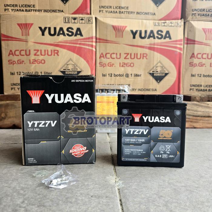 Jual Aki Motor Kawasaki ZX10R Yuasa YTZ7V MF Aki Kering 12v 6,3Ah