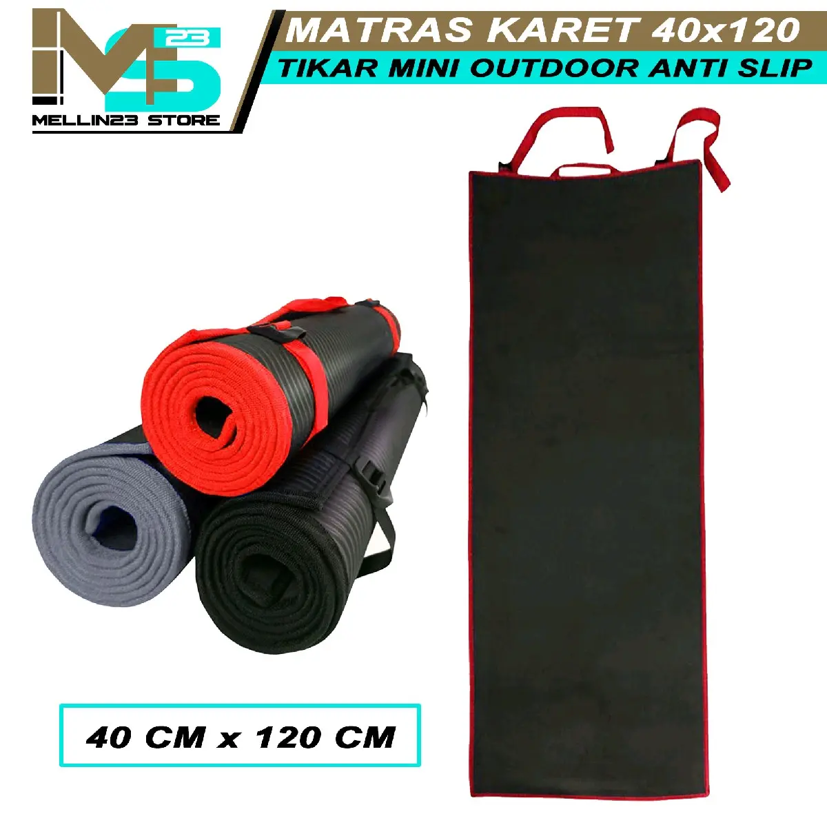 matras karet outdoor mini 40x120 cm mattress camping spons lebar 40 cm matras camping mini tikar anti slip
