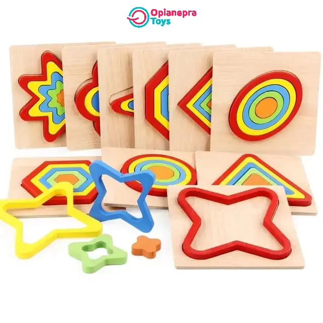 Rainbow Geometric Cognition Puzzle Mainan Edukasi Mengenal Warna Sortir Geometri Bentuk Dasar - 3 Tahun Keatas