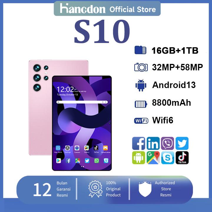 2025 Hancdon S10 Tablet 11.6 Inci Layar HD 2560x1600 RAM 16GB ROM ...