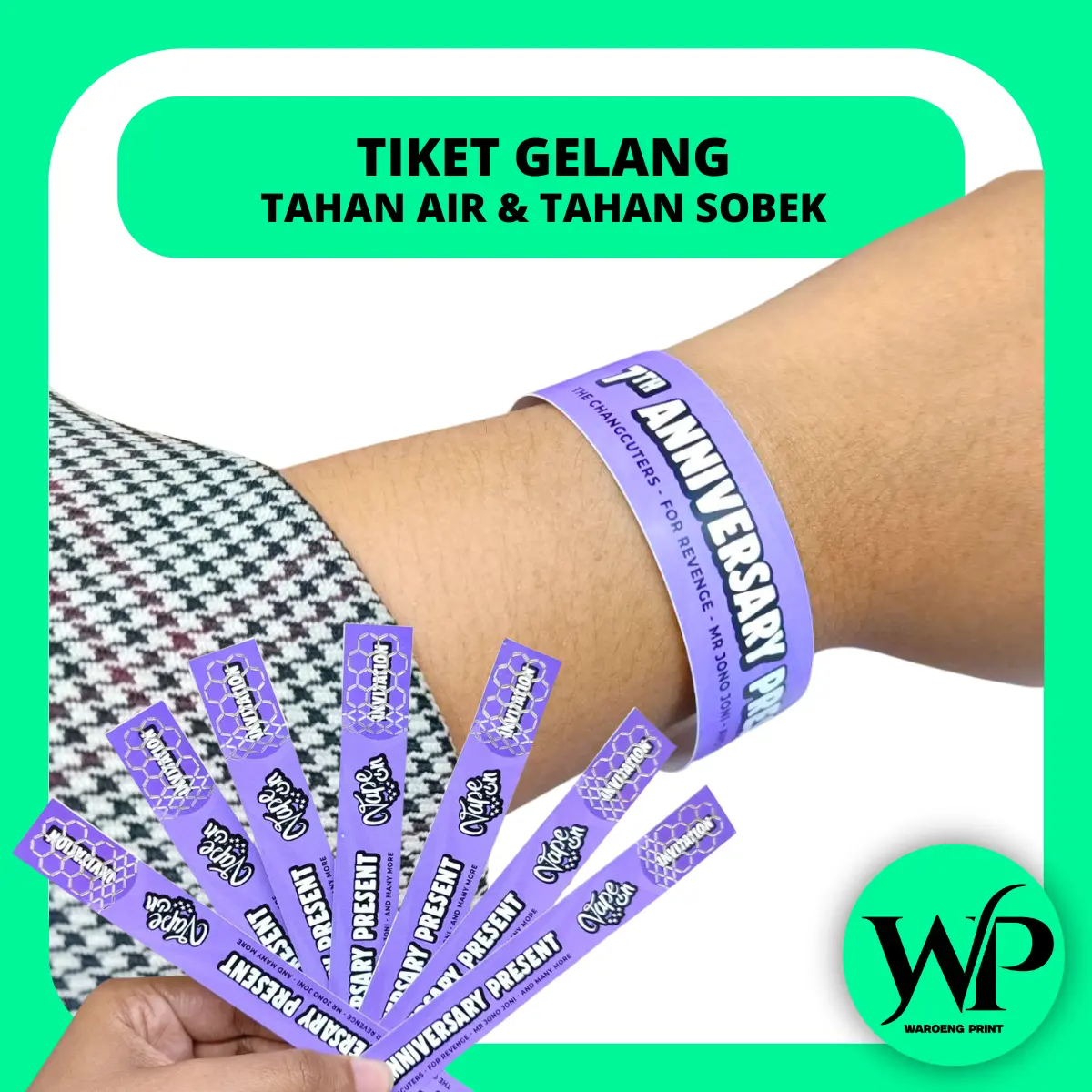 Tiket Gelang VIP Limo - Material Sintetis Kuat, Cocok untuk Konser & Festival