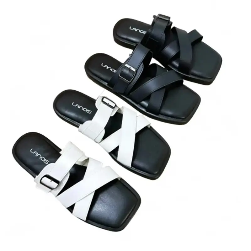 LANOIS Sandal Wanita Platform Series Sendal Kasual Cewek Strap Tali Silang Gesper Simple Elegant 4