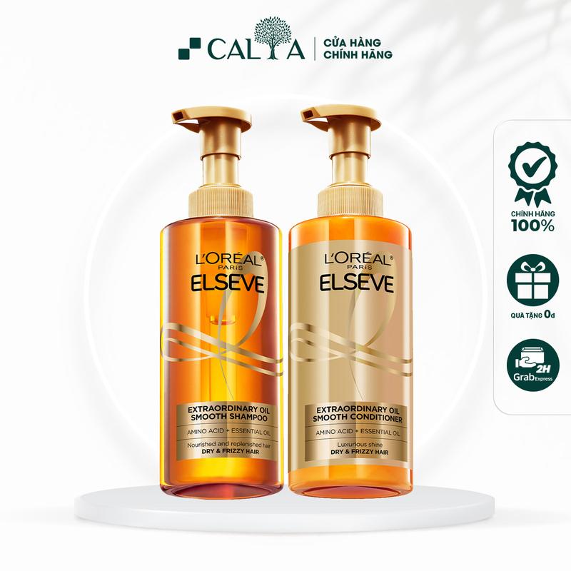  Bộ Dầu Gội Dầu Xả L'Oreal Dưỡng Tóc suôn Mượt - Loreal Extraordinary Oil 100ml 440ml Chai 