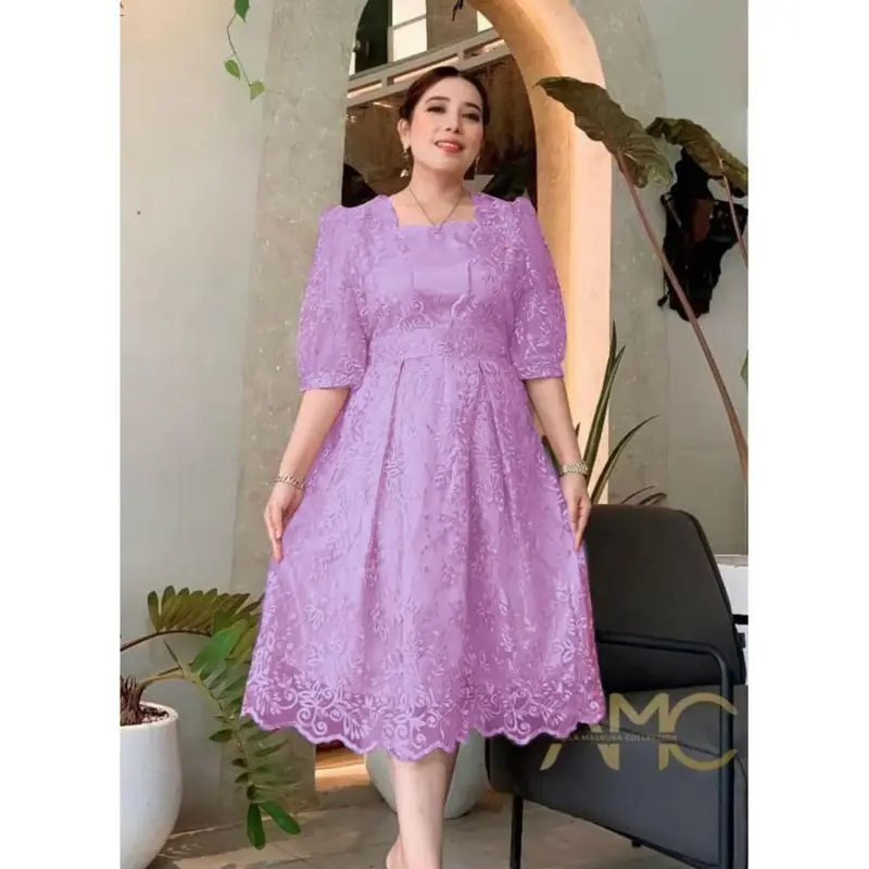 TP89 Dres Mewah Taliana 89z4 Gaun wanita modis simple anggun cantik cocok untuk pesta, natalan, kondangan Formal Tile Satin Brokat 8