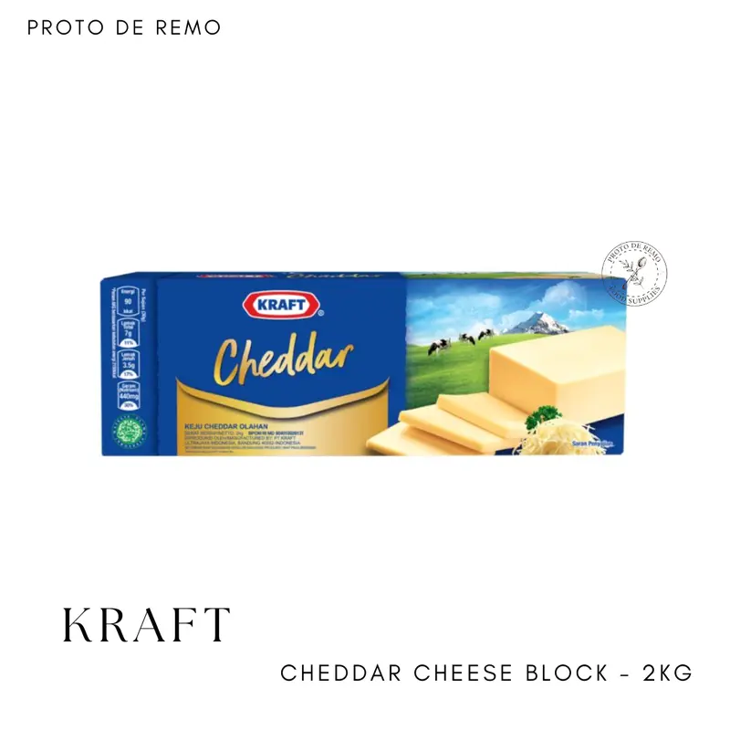 Kraft Keju Cheddar Halal All in One | Plain Cheddar - 2KG & 165GR 2