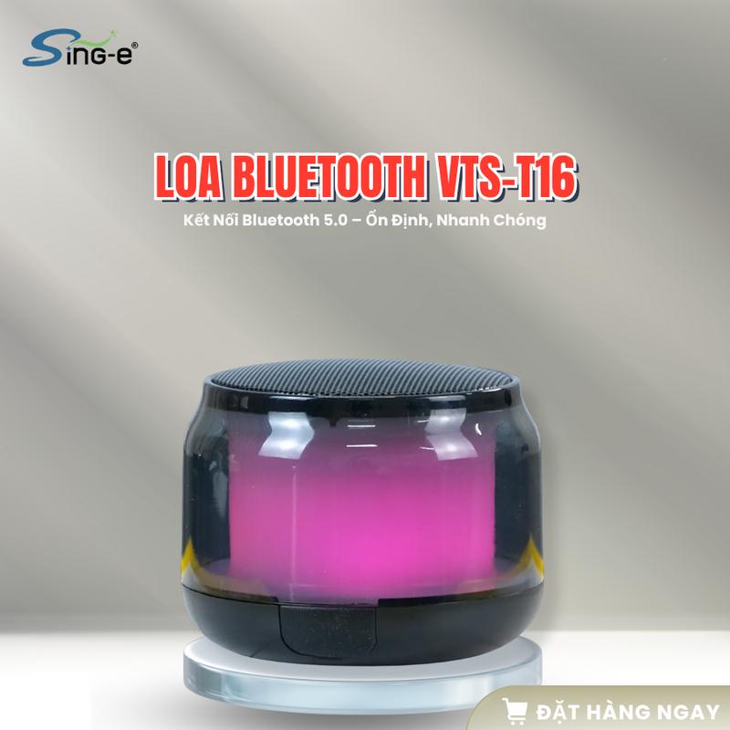 Loa Bluetooth VTS-T16 – Loa mini LED đổi màu âm thanh sống động kết nối PC TV dễ dàng