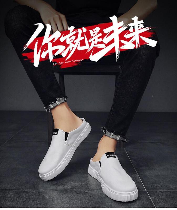 Product Introduction of 2023 New [COD] [Free Shipping] [Spot] Men's New Canvas Half Drag Low-Top Sneakers Casual Shoes Sports Canvas Shoes 1