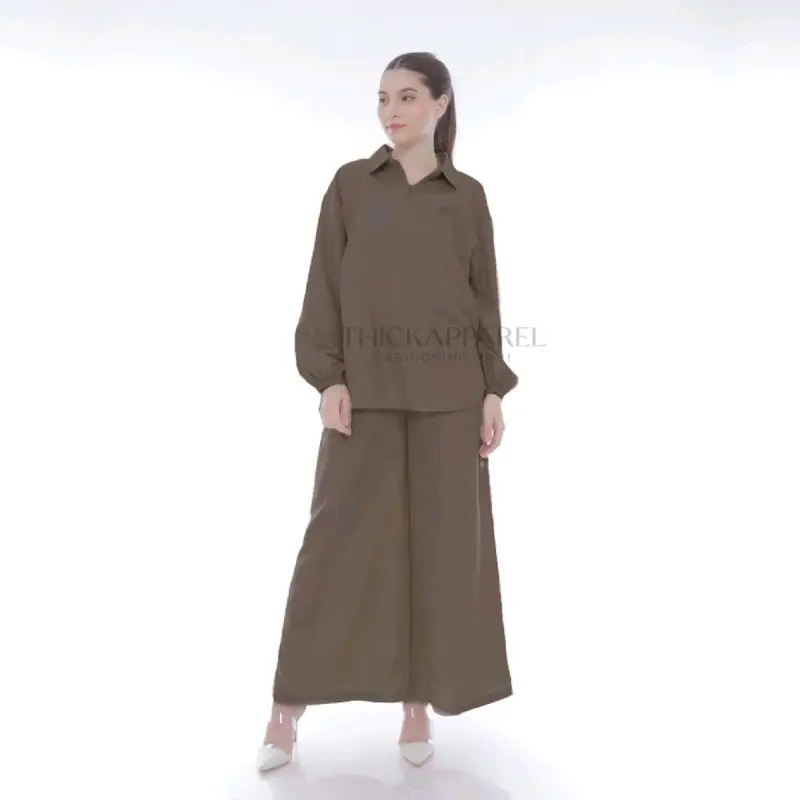 THICKAPPAREL - AALIYA Setelan Wanita Blouse dan Celana Kulot - One Set Wanita Kulot 4
