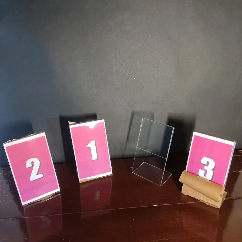 Akrilik Bening No Meja Desk Ukuran 10 x 6 cm Potrait L & Potrait T tebal 2mm 2