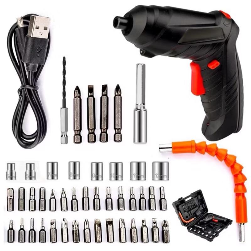 Máy khoan vít cầm tay máy bắn vít pin mini đa năng 47 phụ kiện bắt vít 2 chiều