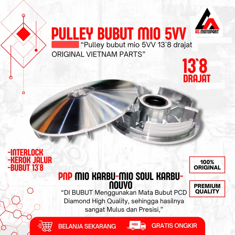 RUMAH ROLLER MIO SOUL BUBUT 13`8 DRAJAT Pulley Mio Smile Mio Sporty Fino Karbu Mio Soul 115 Motorcycle 5