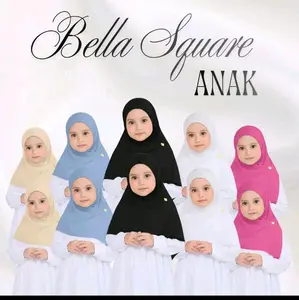 Hijab Bella square Anak Polycatton nyaman anti letoyy
