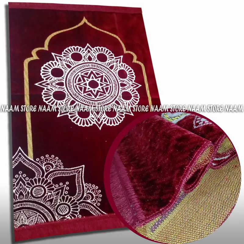 Sajadah Sholat Dewasa Motif Flora Ukuran 110x70cm Bahan Lembut Tebal Standart 1