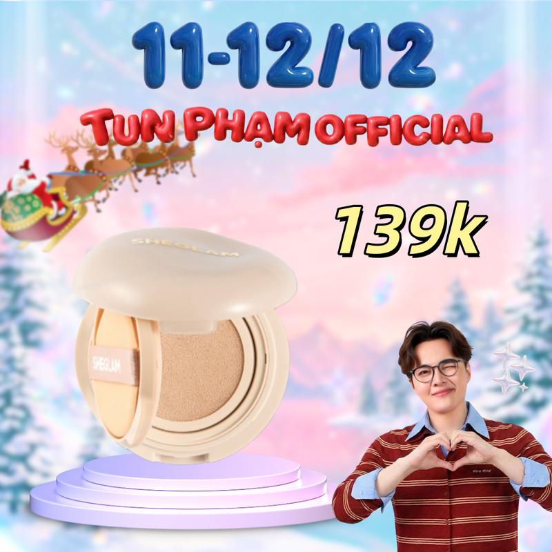  Kem nền dạng cushion lâu trôi SHEGLAM Lock & Go với độ bám màu 48 giờ có thể tán dần chống mồ hôi 
