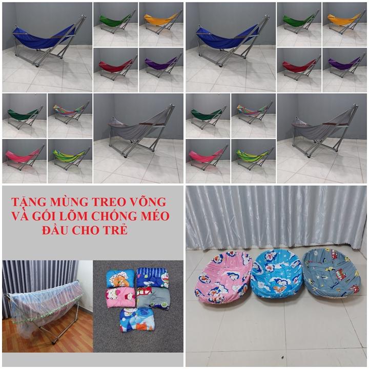 Combo bộ võng lớn +nôi tre+lót nôi cho bé nằm không bị cong lưng ...