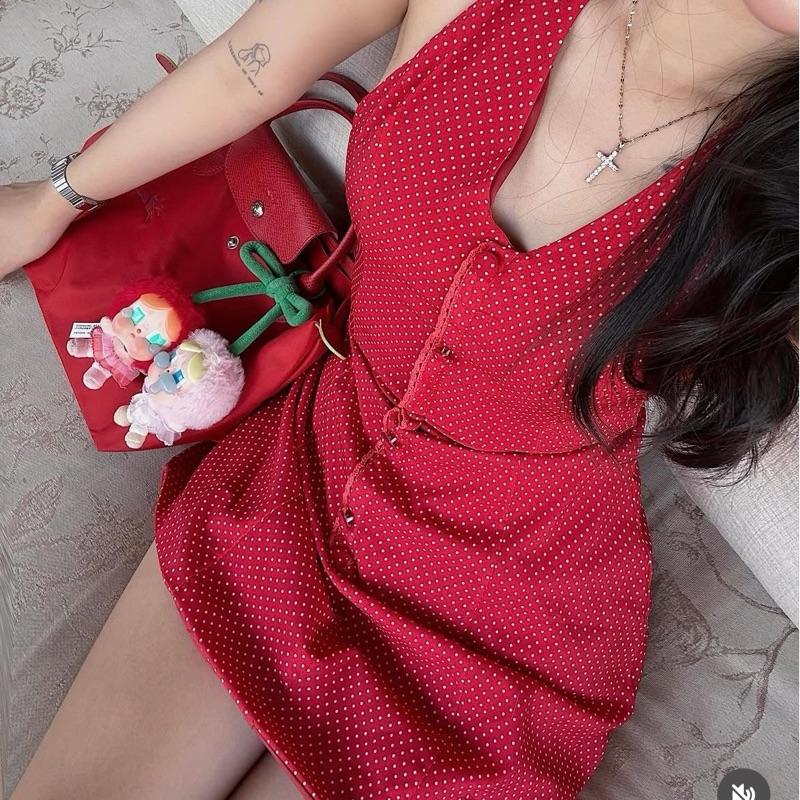 Byinah- Dora Dress váy đỏ chấm bi vintage 6