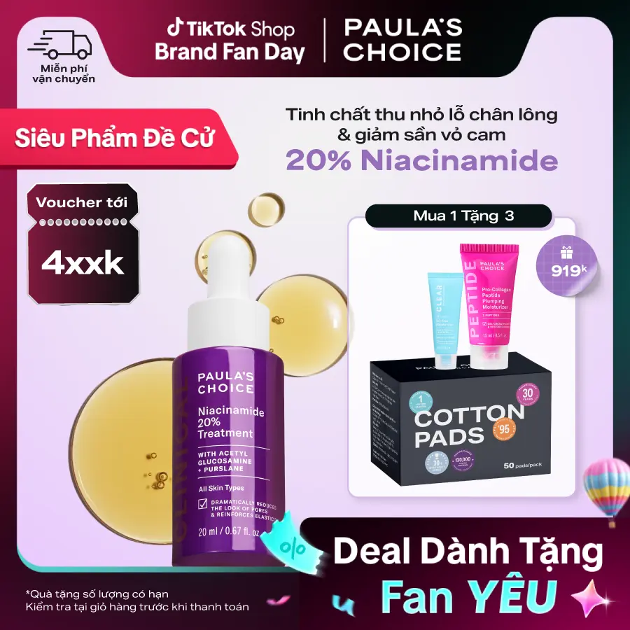 Tinh Chất Thu Nhỏ Lỗ Chân Lông Paula'S Choice Clinical Niacinamide 20% Treatment 20ml