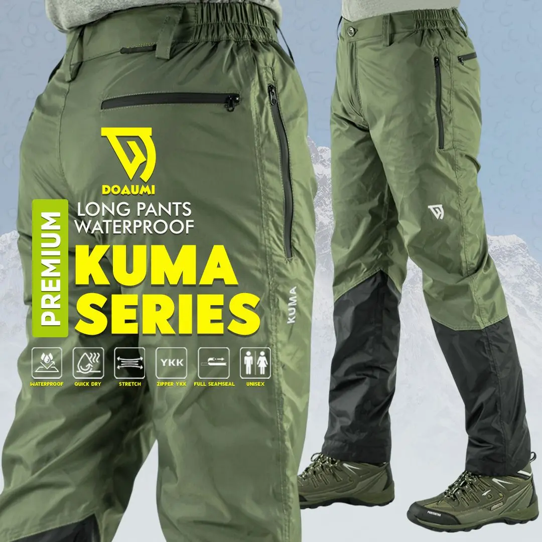 CELANA GUNUNG PANJANG WATERPROOF PREMIUM DOAUMI KUMA LONG PANTS INNER POLAR GRID CELANA GUNUNG WATERPROOF PENDAKI UNISEX