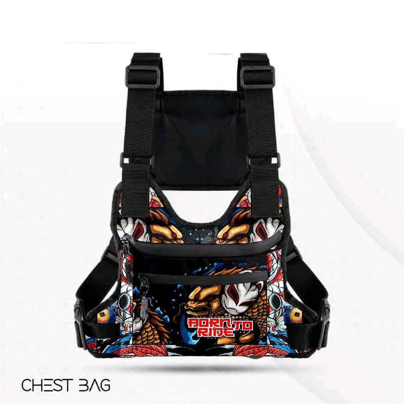 Tas Dada Pria Waterproof Tactical Motif Print/Tas Cowok Kekinian Anti air Terbaru 2025 Pinggang 1