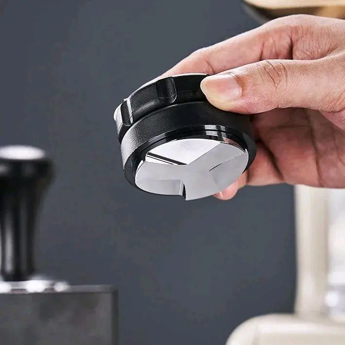 Macaron Tamper Coffee Distribution Tool 3 Angled Base 51mm 58mm - HB3 - Black