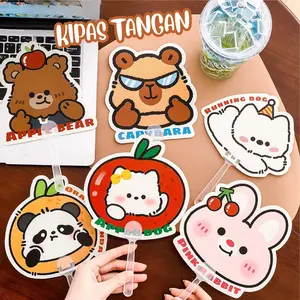 Kipas Tangan Aesthetic Cartoon Korean Style Karakter Lucu Capybara Rabbit Panda HL-SO010